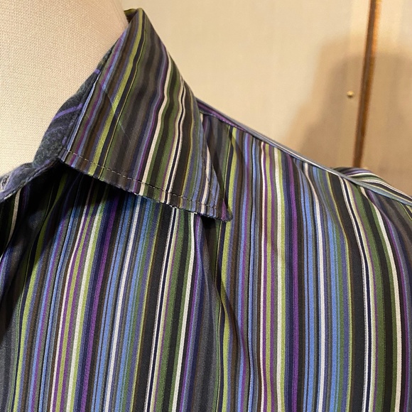 ETRO Mens Striped Button Down Shirt Sz 41 - Picture 6 of 8